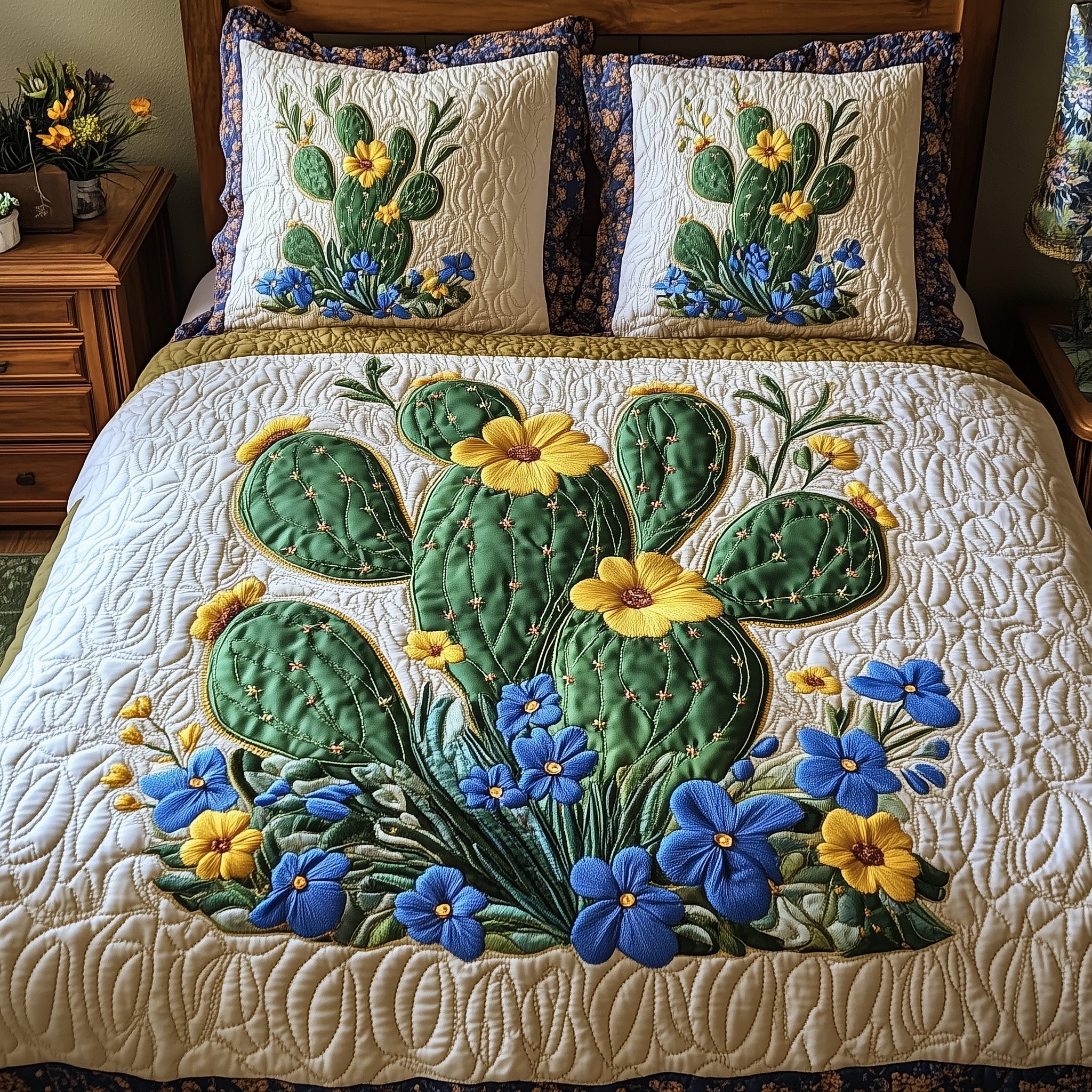 Desert Bloom Dream Quilted Bedding Set Duvet Cover Merchandise Cowboy Themed Gifts