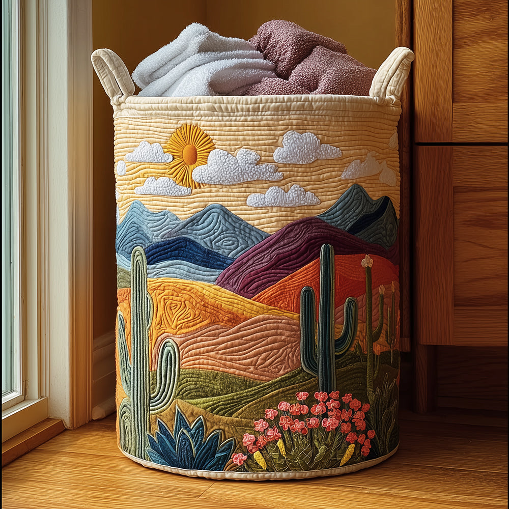 Desert Bloom Quilted Laundry Basket Birthday Merch Gift
