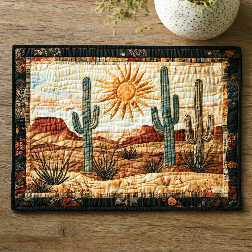 Desert Bloom Quilted Place Mat Dining Room Table Decorated For Christmas Grandma Grandpa Christmas Gifts
