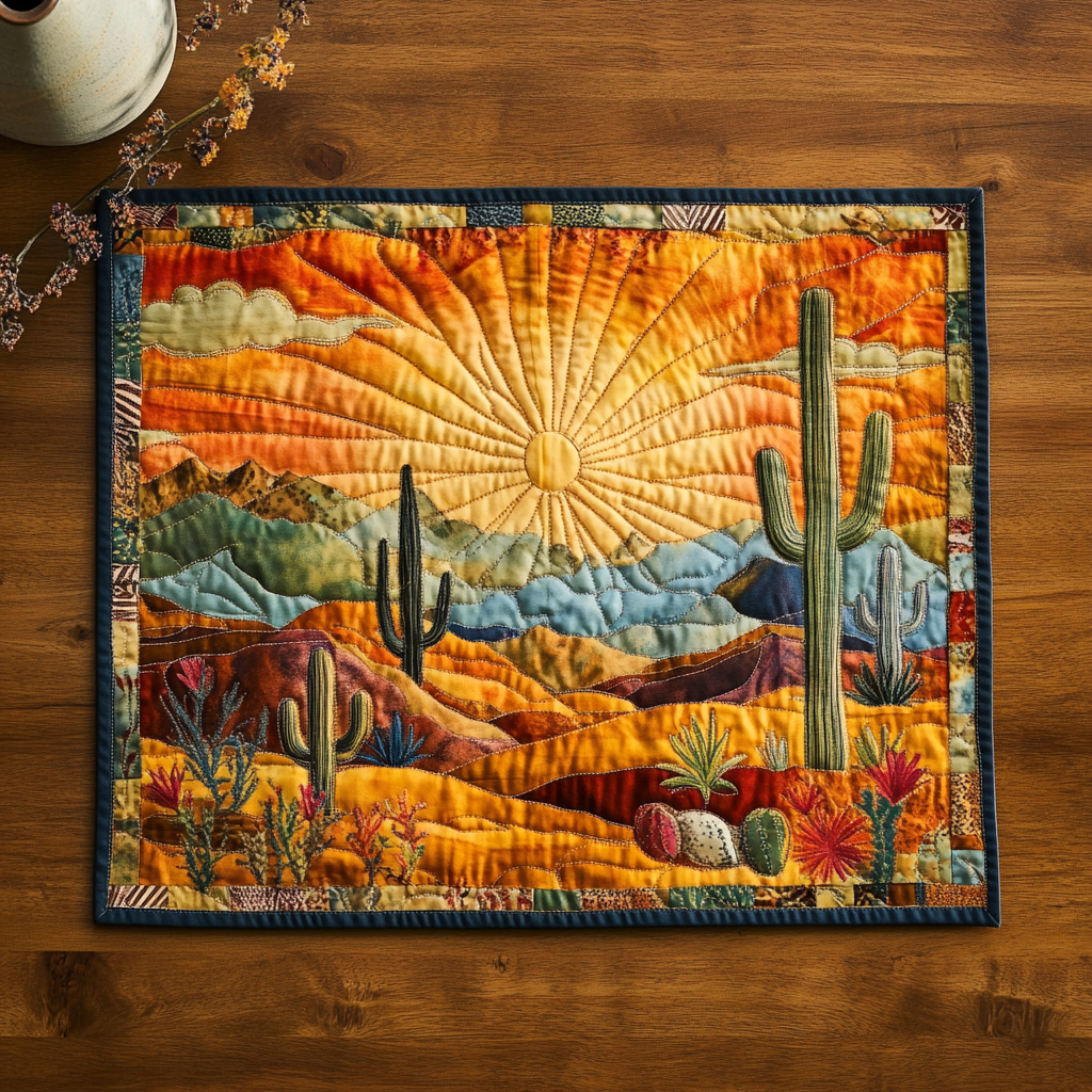 Desert Bloom Quilted Place Mat Dining Table Accessories Christmas Gift For Mom