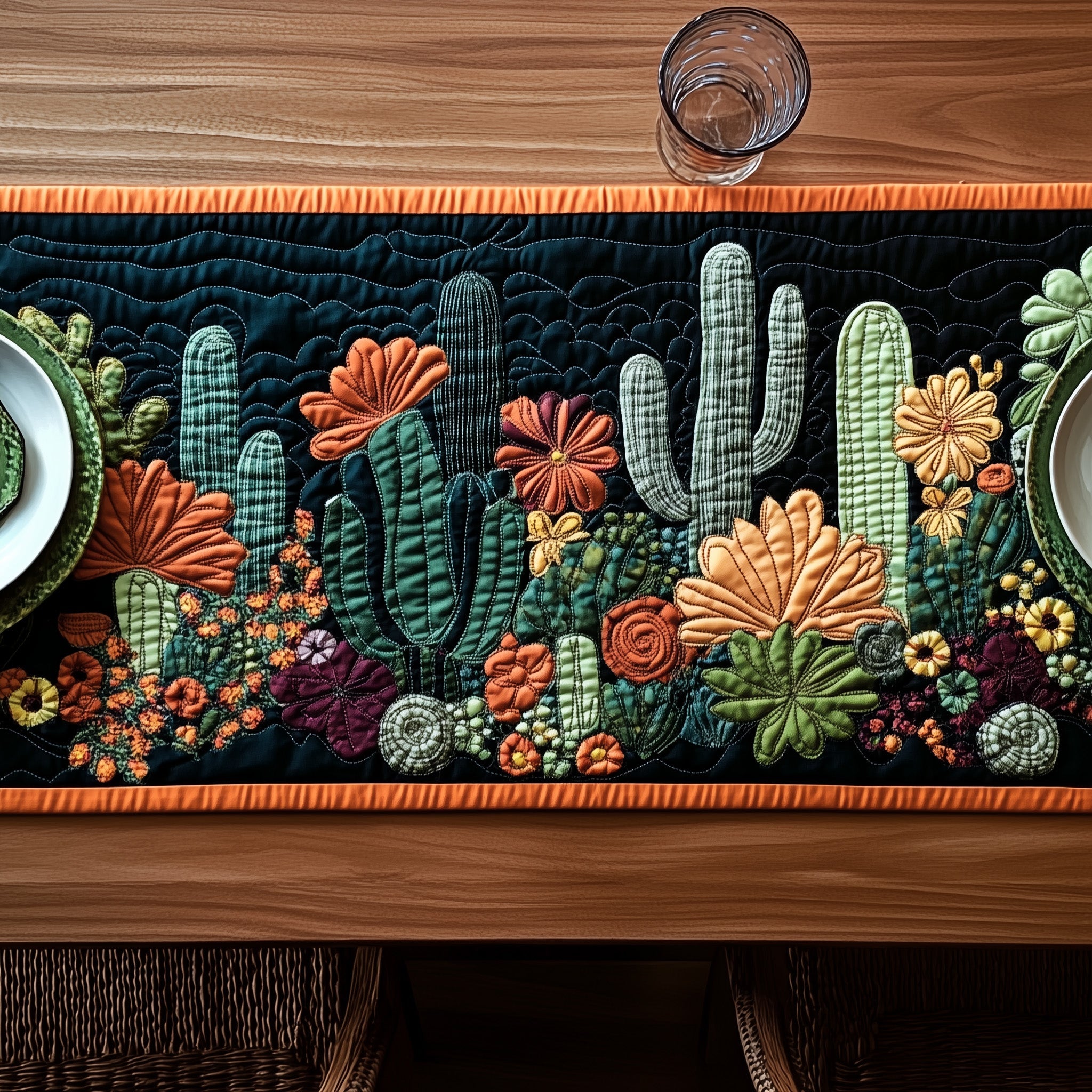 Desert Blooming Haven Quilted Table Runner Cozy Christmas Table Runner