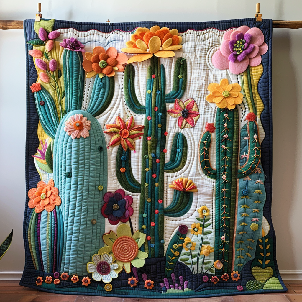 Desert Blooms Delight Quilted Blanket Cute Blankets For Adults