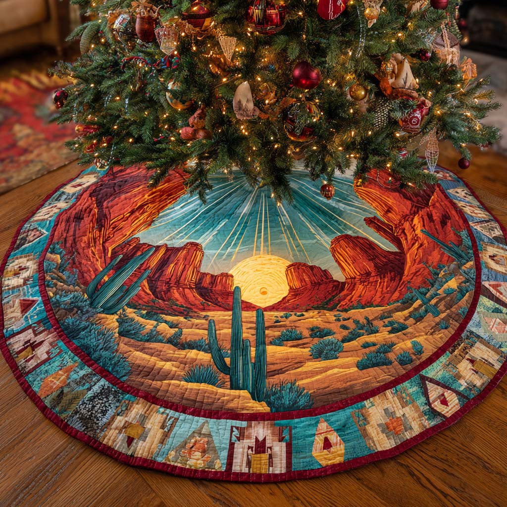 Desert Canyon Glow Quilted Tree Skirt Christmas Decor Best Gifts For Xmas