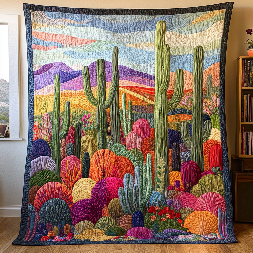 Desert Charm Quilted Blanket Best Throw Blanket Family Xmas Presents