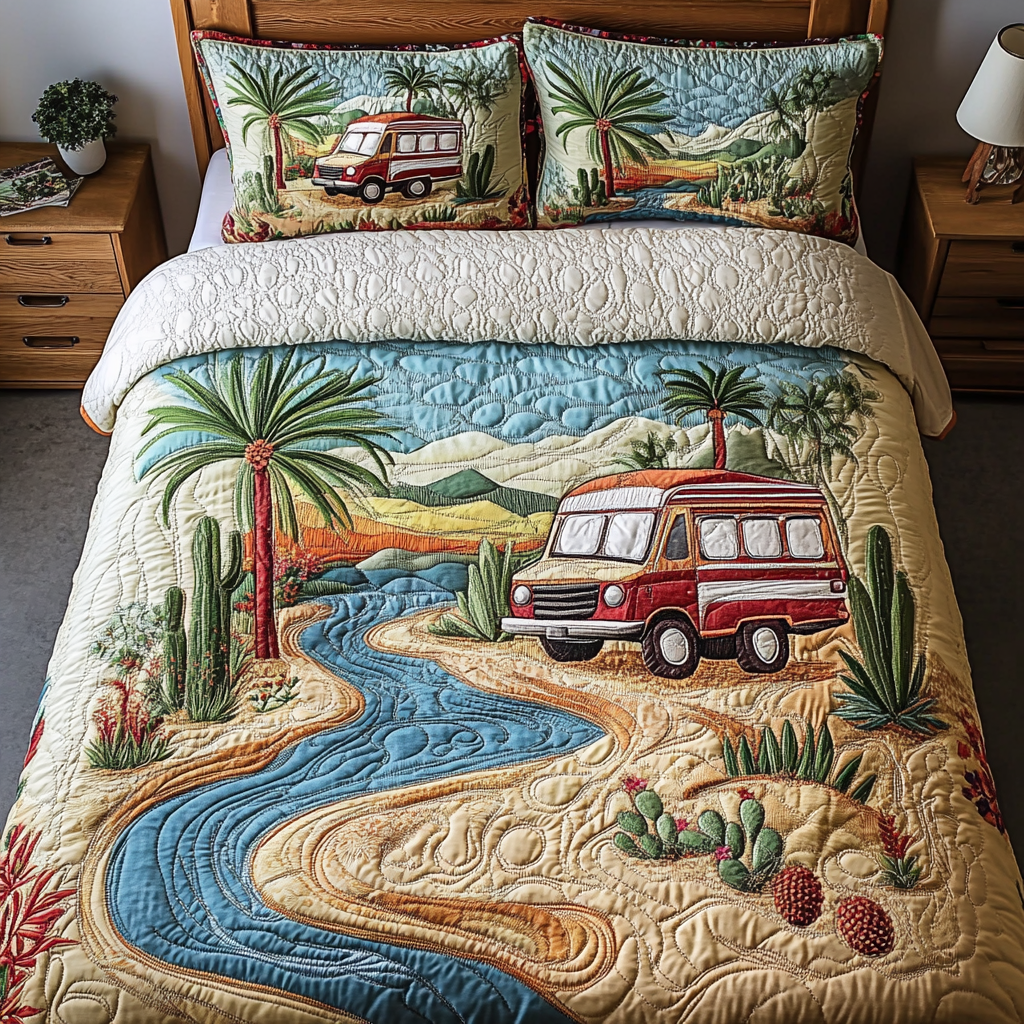 Desert Dreams Quilted Bedding Set Bedspread Set Camping Gifts For Him Her