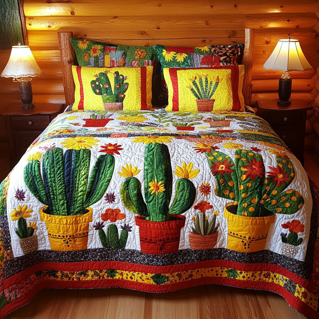 Desert Dreams Quilted Bedding Set Luxury Duvet Cover Set for Elegant Bedroom Decor