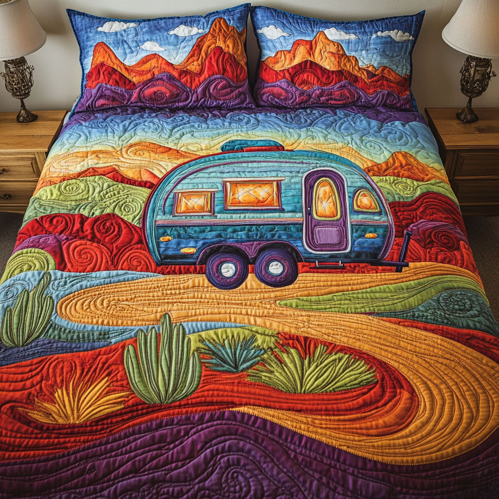 Desert Drift Quilted Bedding Set Bedroom Decor Unique Camping Gifts
