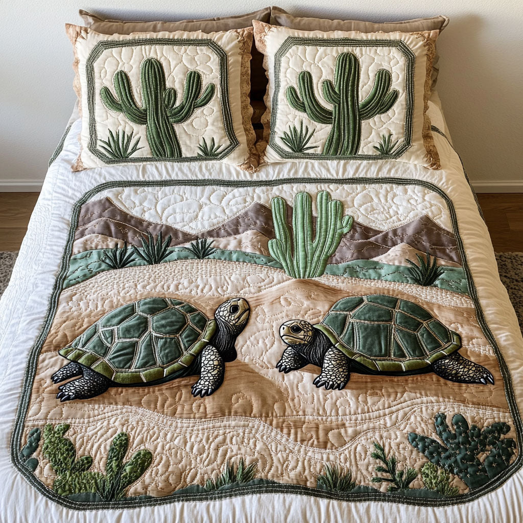 Desert Drifter Quilted Bedding Set Best Bed Sheet Set Succulent Gift For Him Her