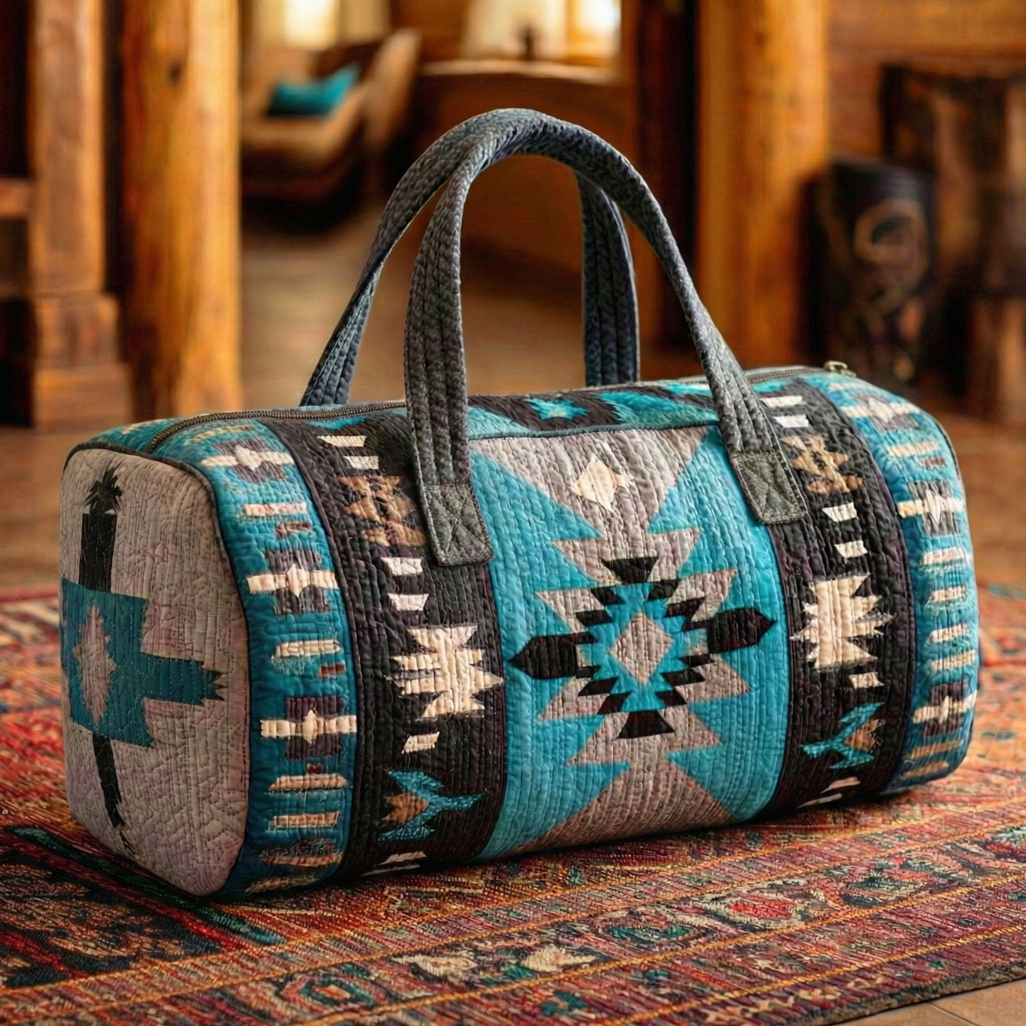 Desert Echo Quilted Duffle Bag Southwest Canyon Travel Bag Best Gift For Desert Lovers Camping Outdoor