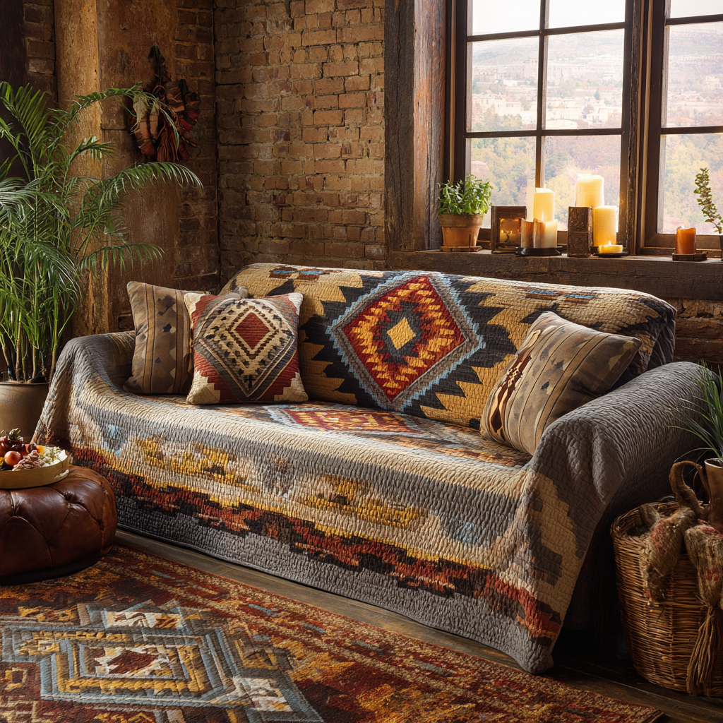 Desert Flame Quilted Sofa Cover Living Room Decorations Great Family Gifts