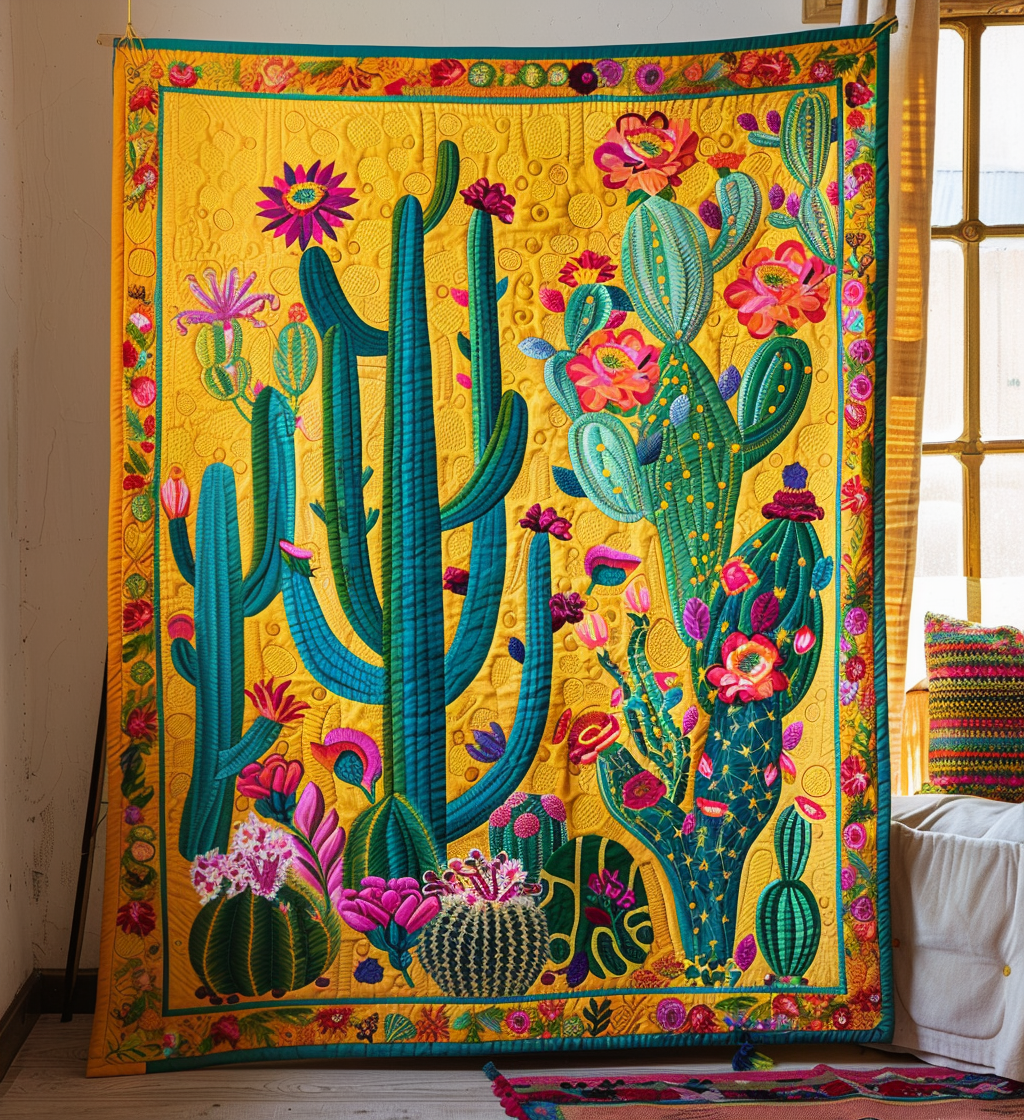 Desert Flower Dreamscape Quilted Blanket Cute Blankets For Bed