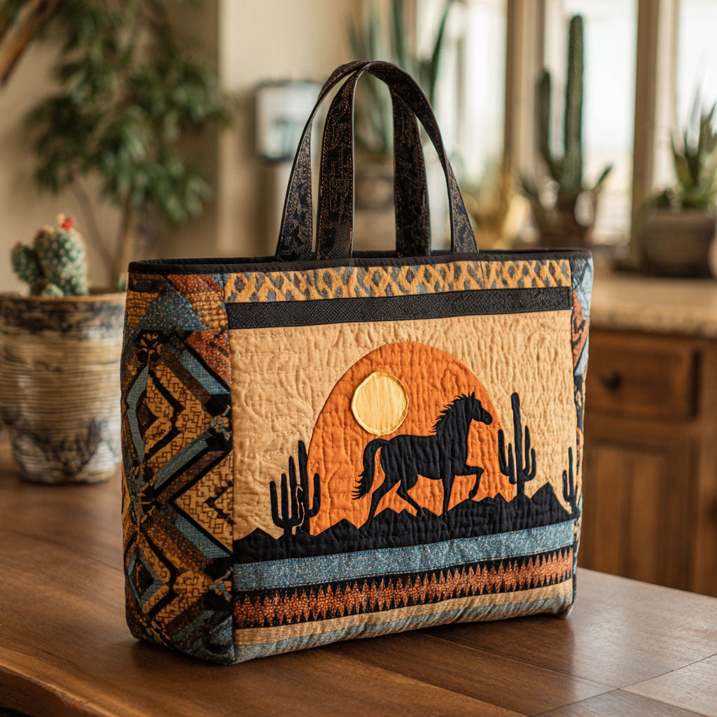 Desert Gallop Quilted Tote Bag Gifts For Horse People