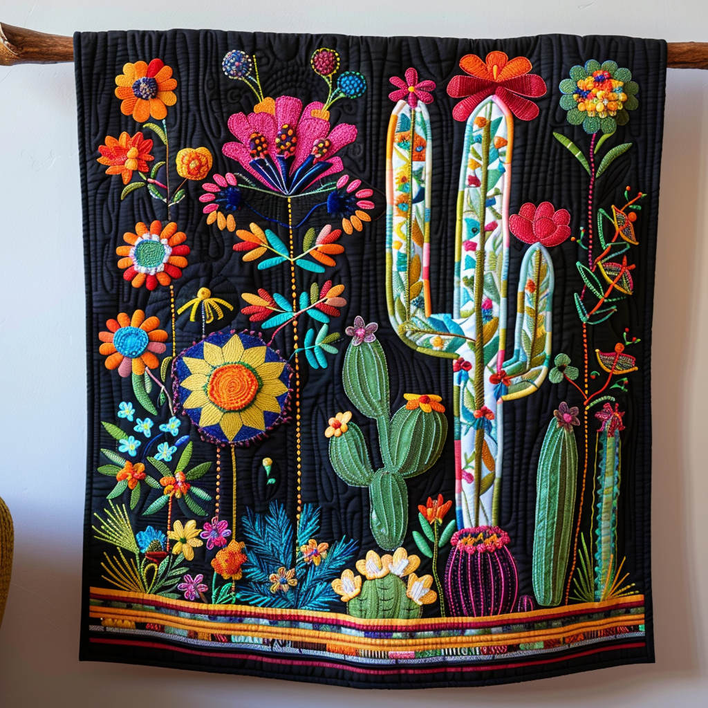 Desert Garden Melody Quilted Blanket Cute Blankets For Bed