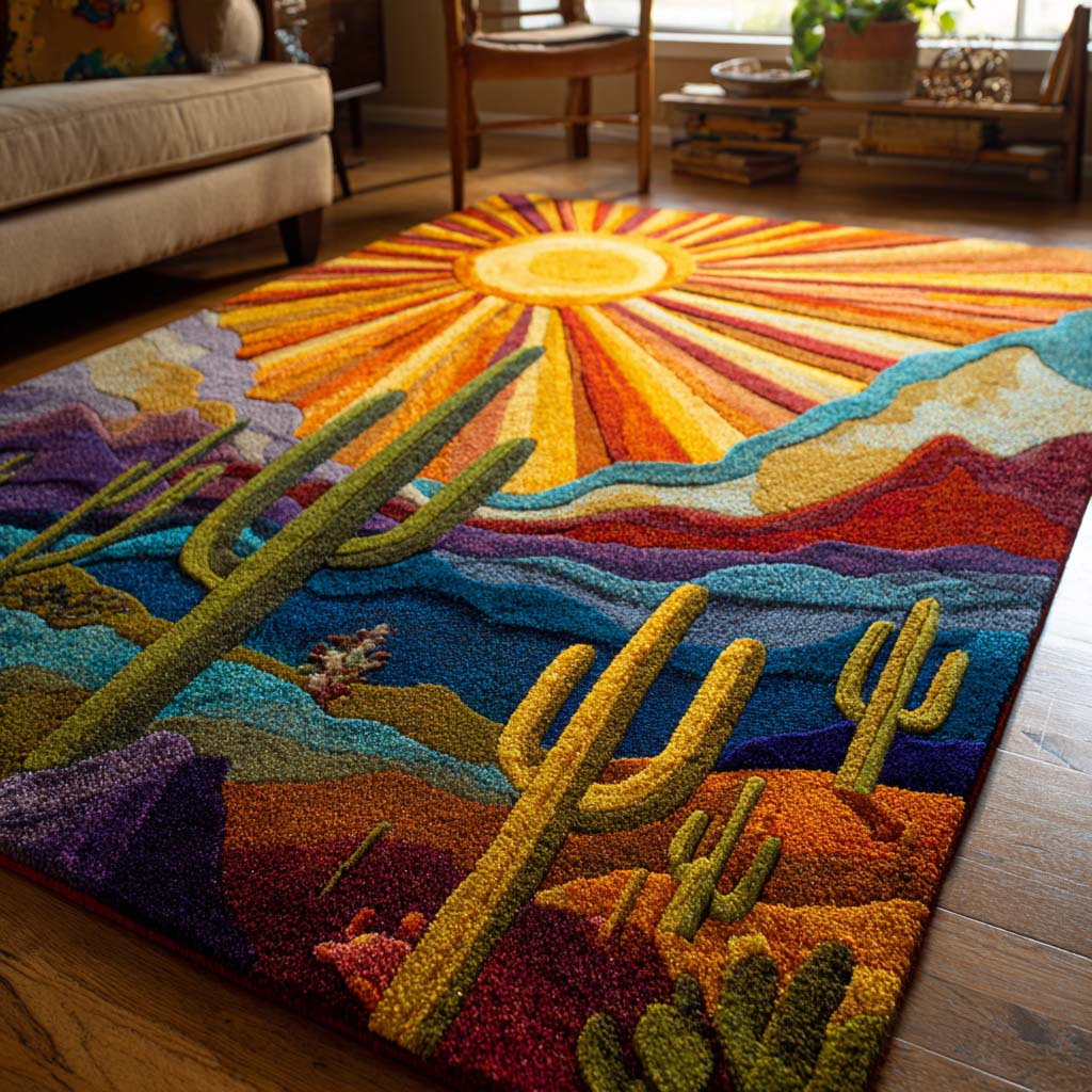 Desert Glow Area Rug Entry Way Ideas Cactus Gifts For Him