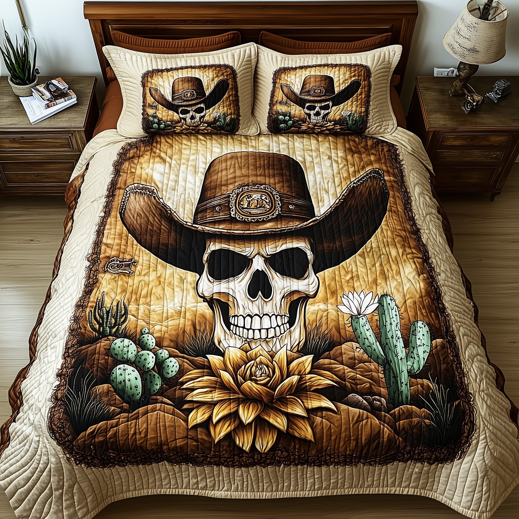 Desert Guardian Quilted Bedding Set Duvet Cover Merchandise Cowboy Valentine Gifts