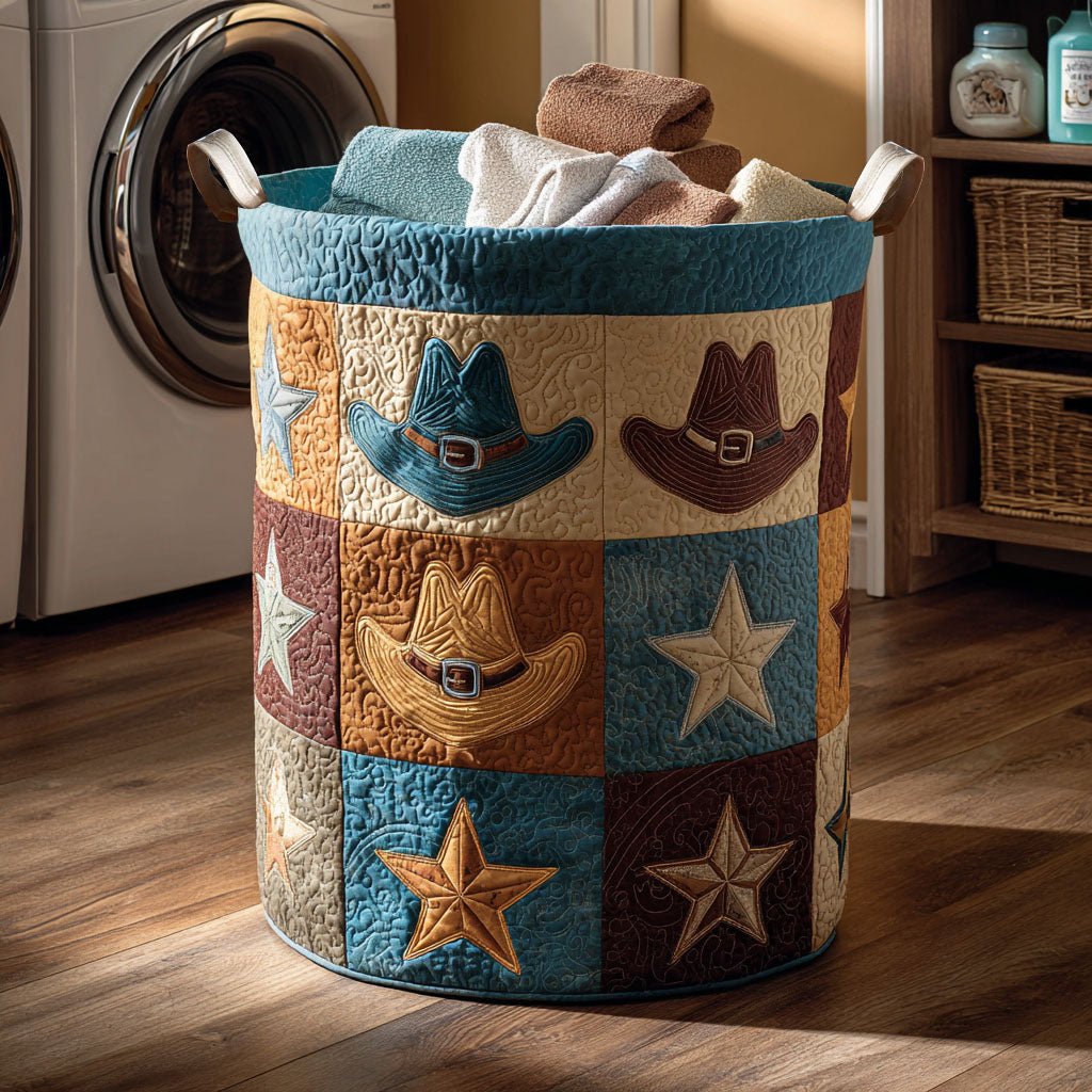 Desert Hat Dreams Quilted Laundry Basket Soft and Durable Quilted Storage Basket for Laundry Room