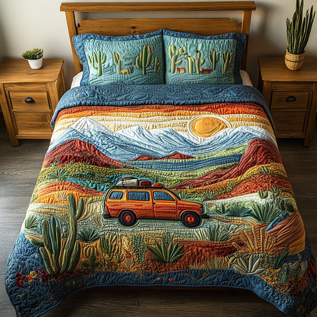 Desert Horizon Quilted Bedding Set Best Comforter Sets Hippie Gift Ideas