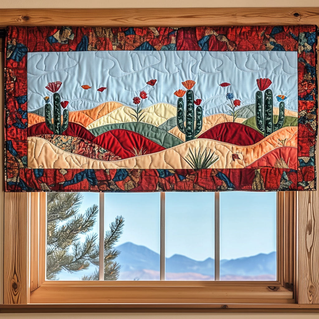 Desert Horizon Quilted Valance Rustic Window Topper Valance Christian Gifts For Mom