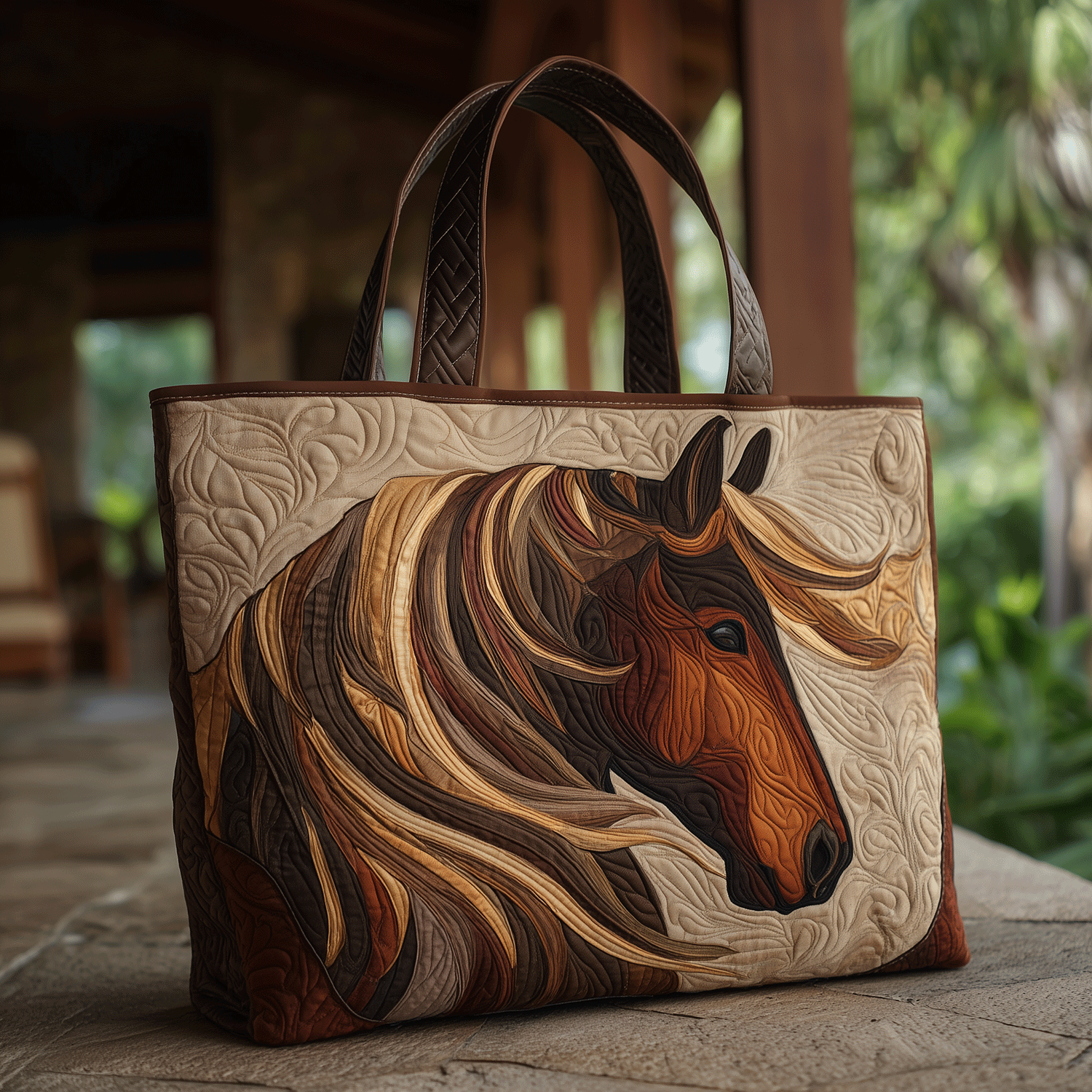 Desert Horse Quilted Tote Bag Horse Gifts For Adults