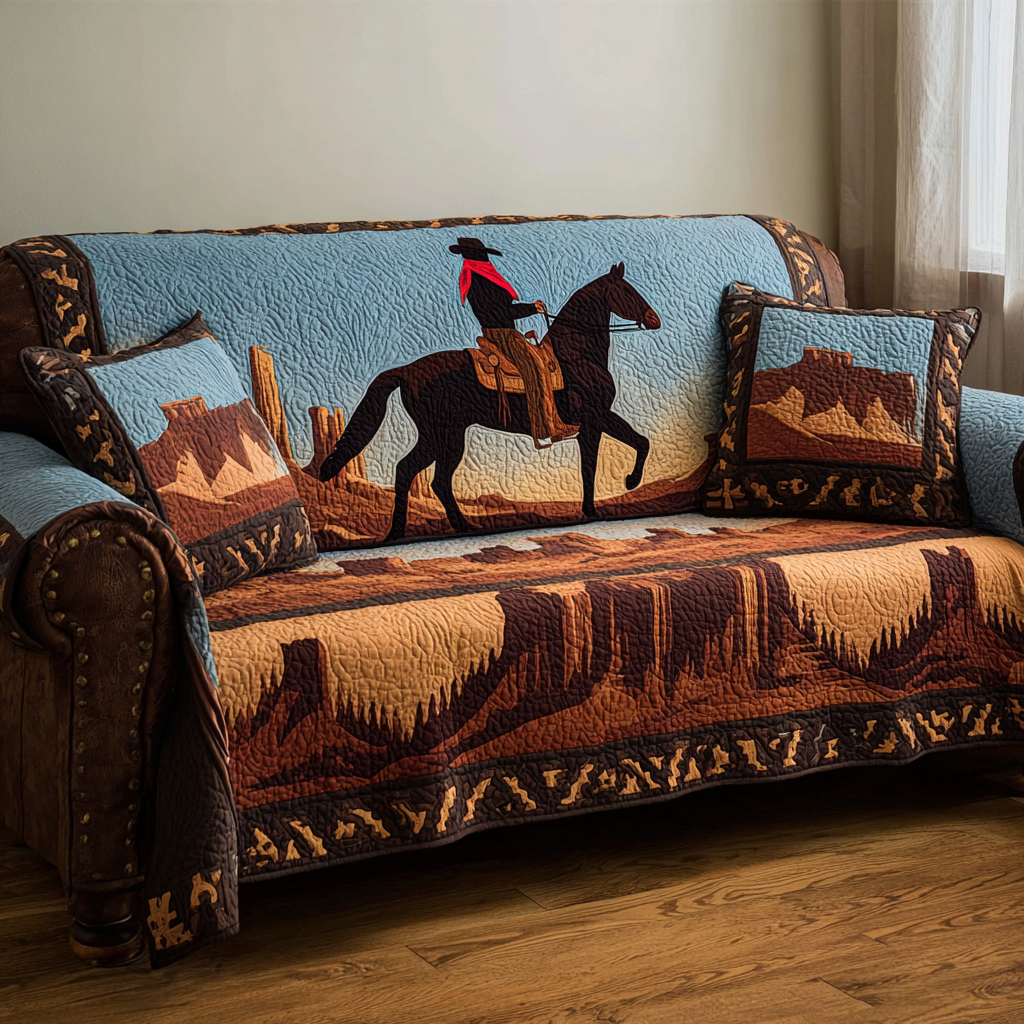 Desert Journey Quilted Sofa Cover Holiday Living Decorations Gifts For Western Lovers