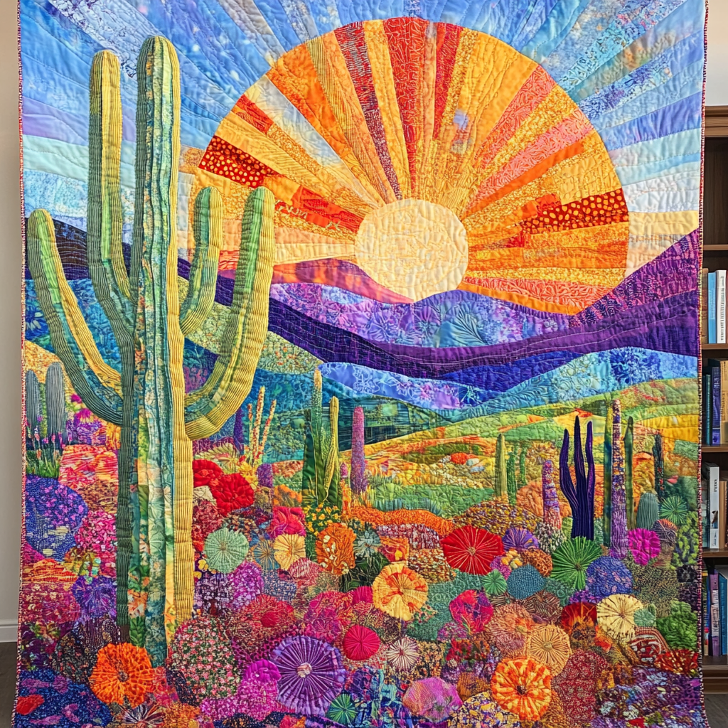 Desert Landscape Quilted Blanket Cute Throw Blanket Gifts For The Family Christmas