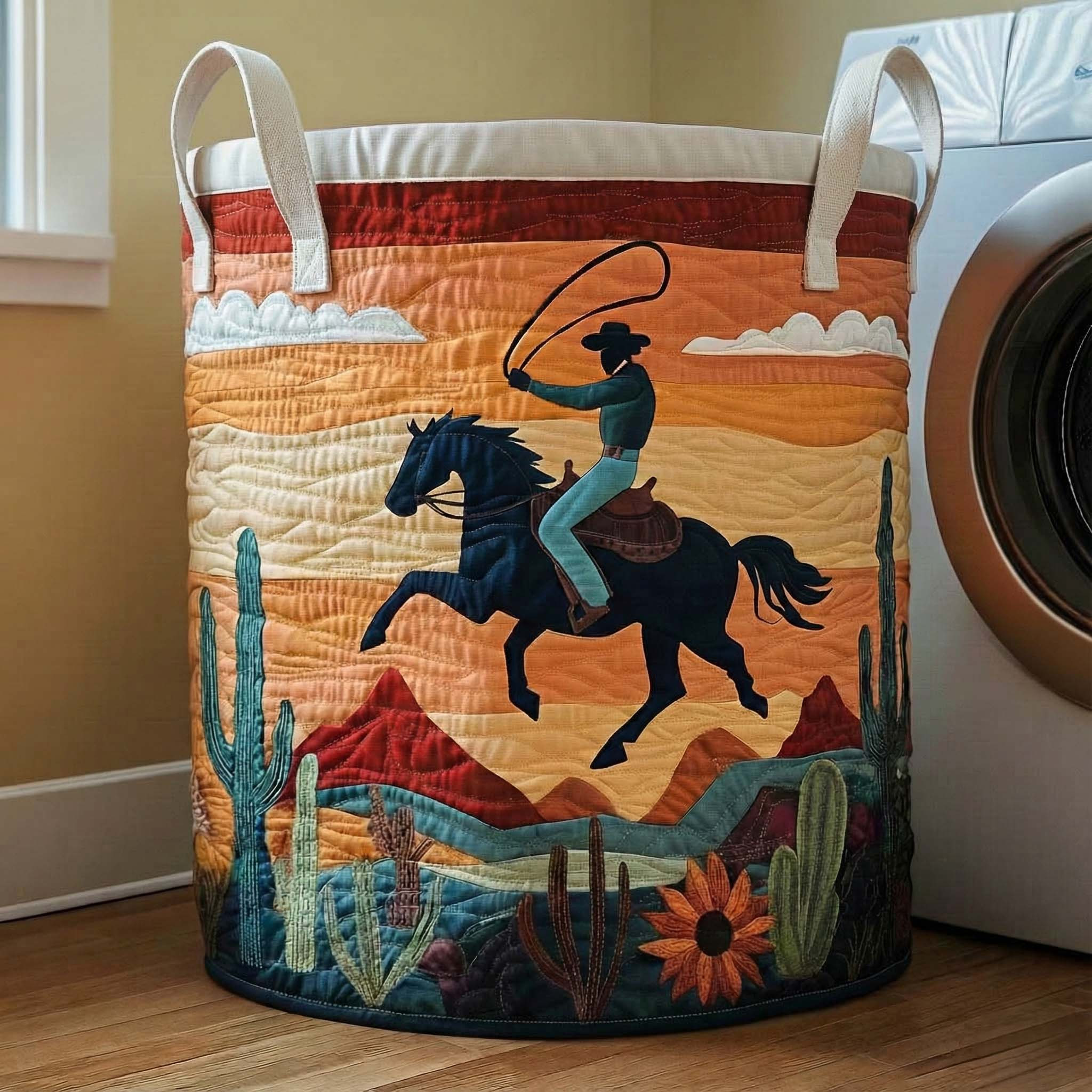 Desert Lasso Quilted Laundry Basket Laundry Room Decor Gifts For Brothers