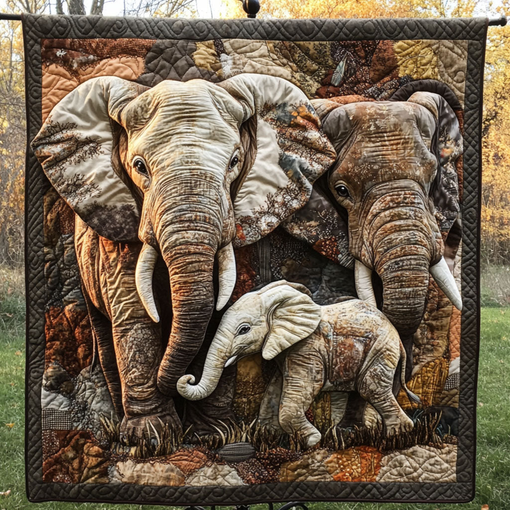 Desert Love Quilted Blanket Holiday Throw Blanket Elephant Lover Gift