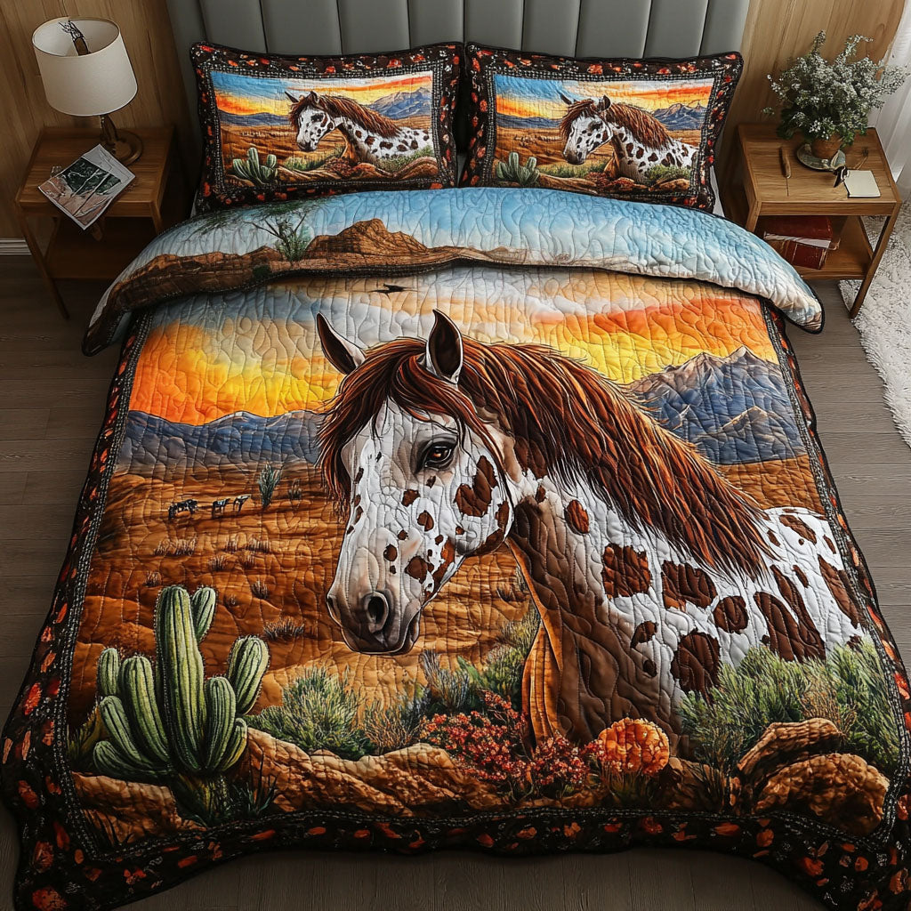 Desert Majesty Quilted Bedding Set Bedroom Decorations Good Gifts For Horse Owners
