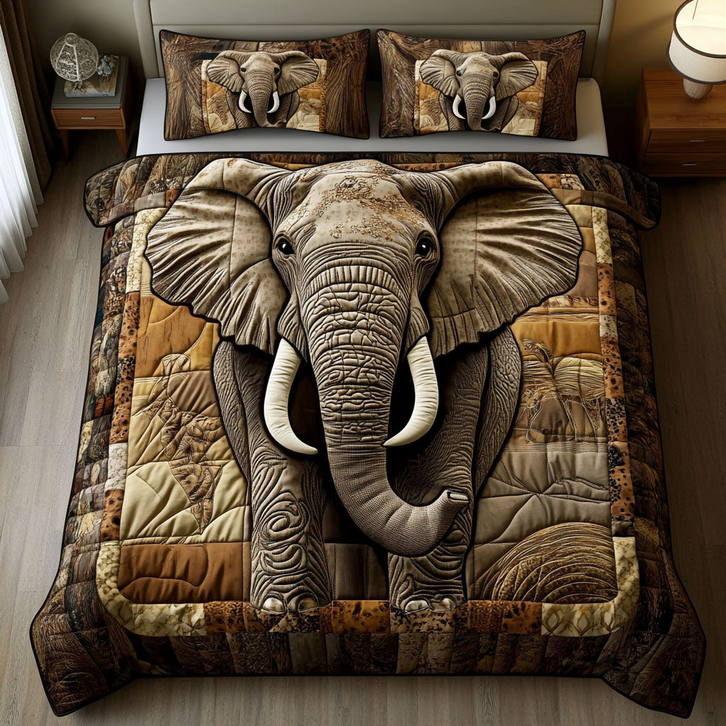 Desert Monarch Quilted Bedding Set Best Bed Sheet Set Christmas Gift For Elephant Lovers