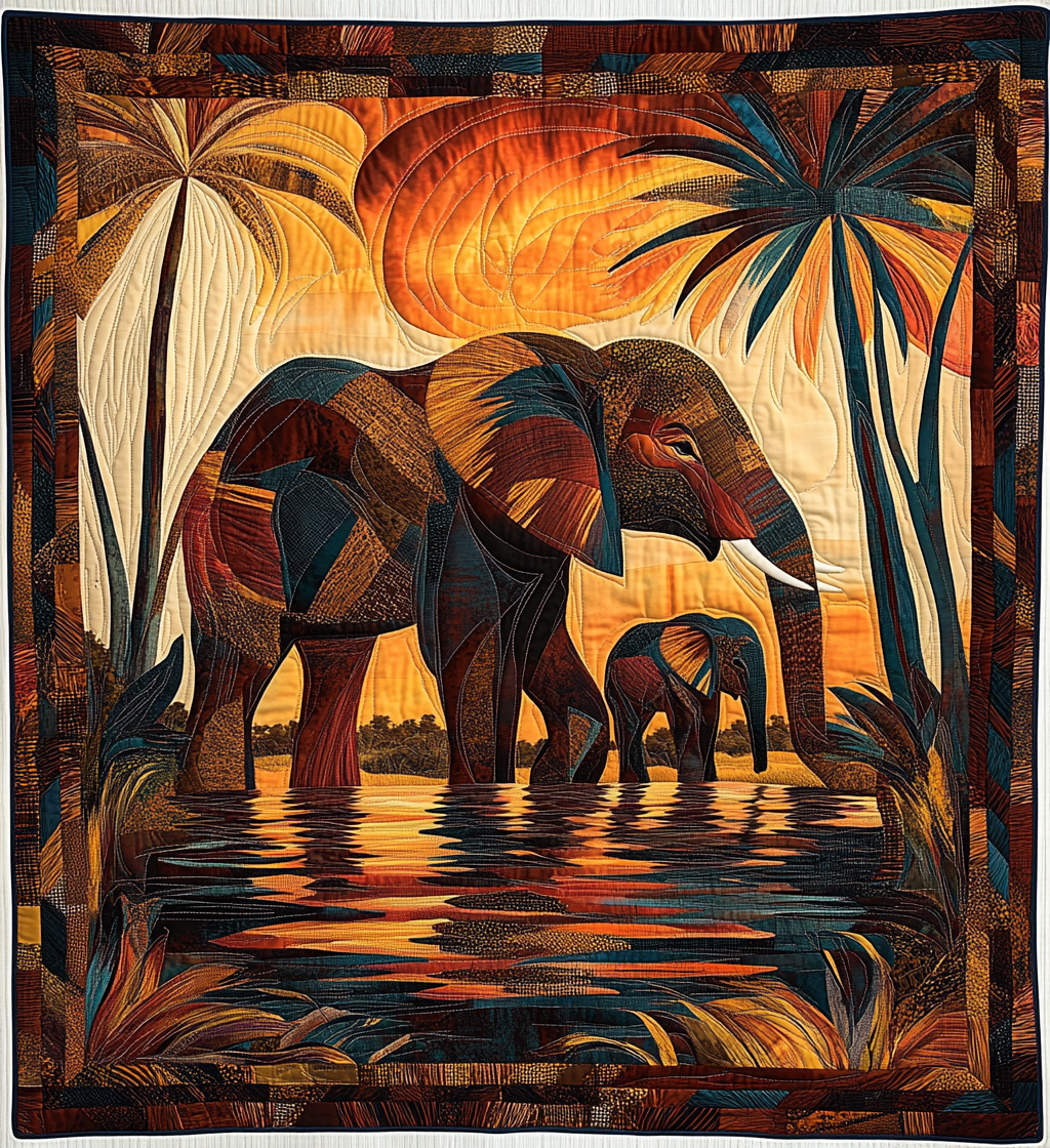 Desert Mustang Quilted Blanket Presents For Elephant Lovers