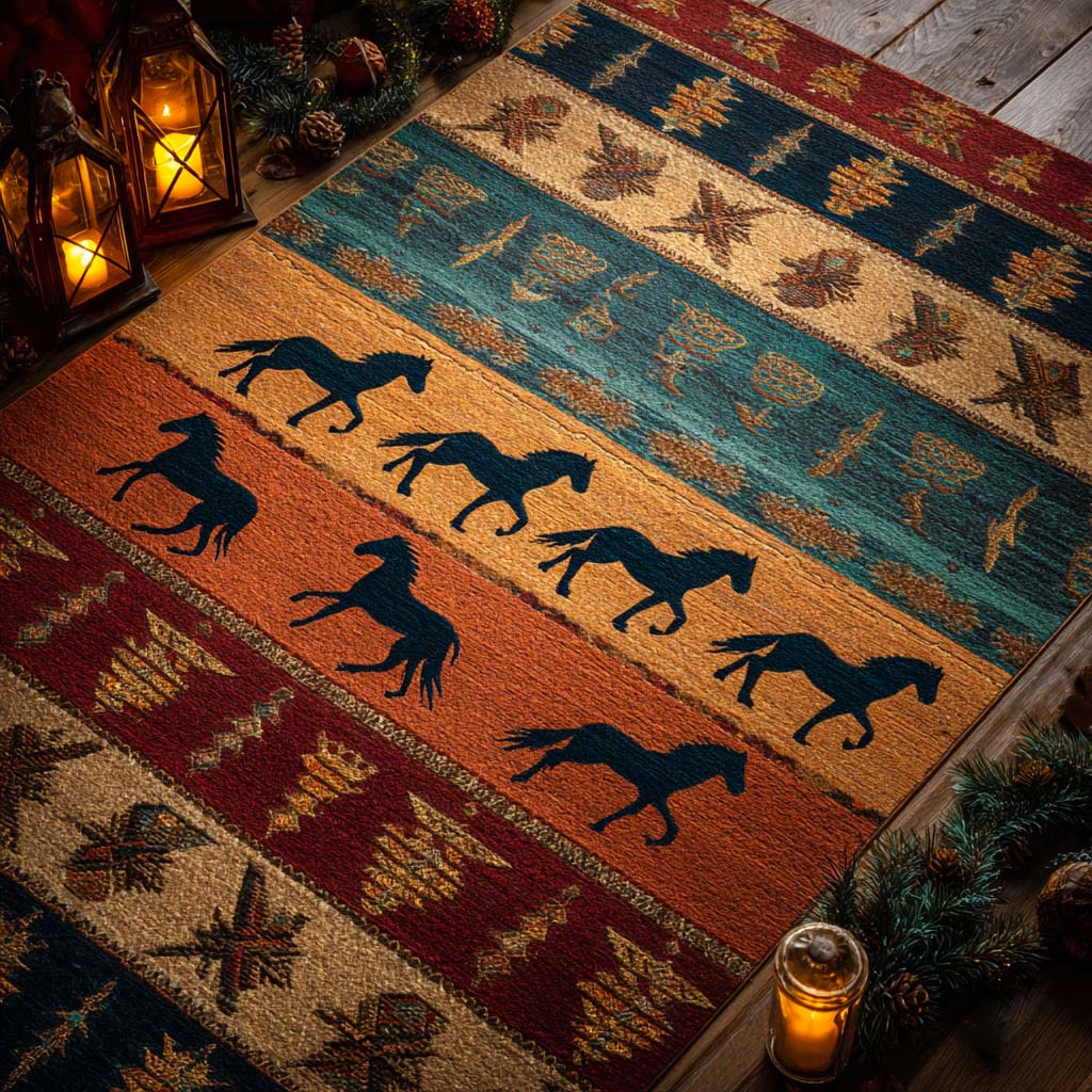 Desert Mustang Trail Area Rug Front Door Idea Bear Gifts For Dad