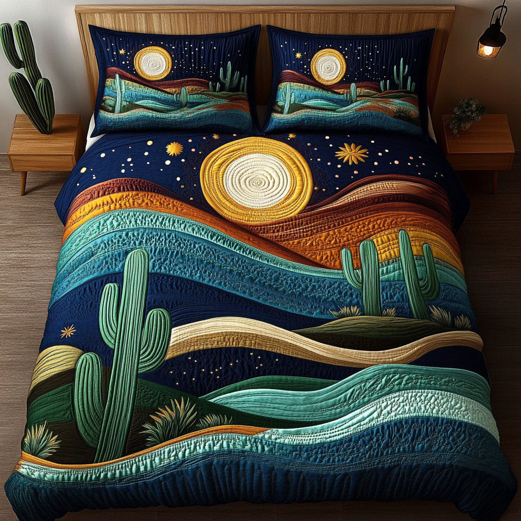 Desert Night Quilted Bedding Set Stylish Bed Sheet Set for Modern Home
