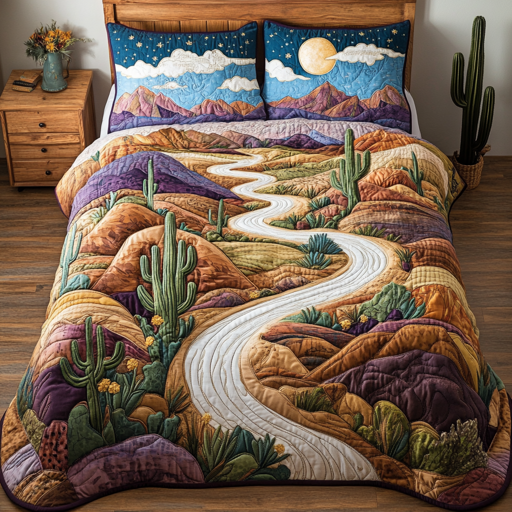Desert Path Quilted Bedding Set Best Comforter Sets Cactus Gifts For Him