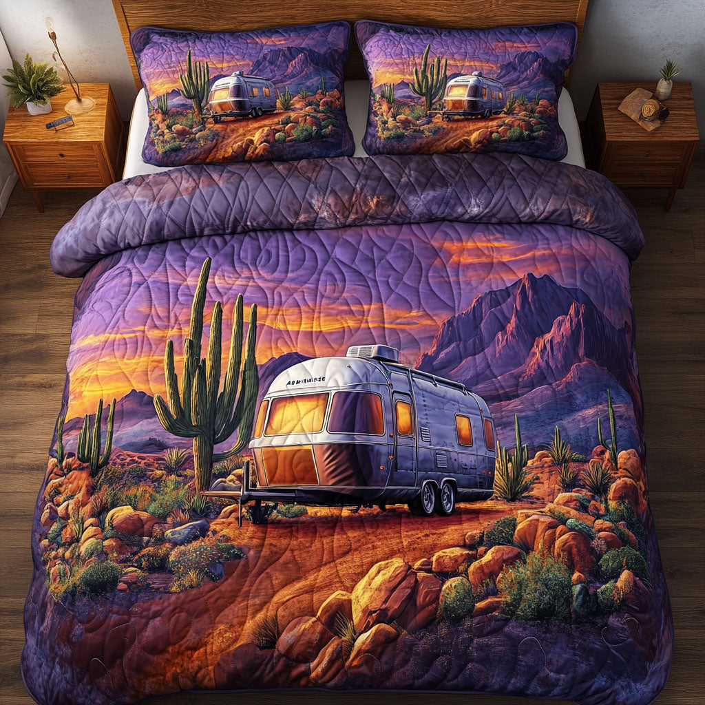 Desert Road Quilted Bedding Set Best Bed Sheet Set Camping Themed Gifts