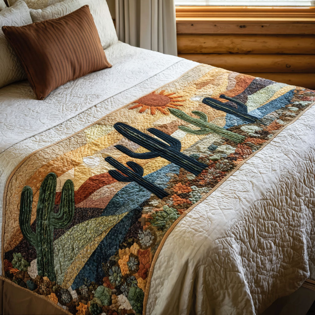 Desert Soul Quilted Bed Runner Bed Decorations Cactus Themed Gifts
