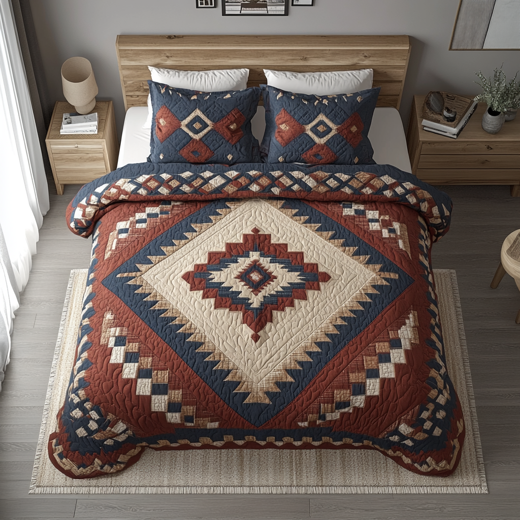Desert Spirit Quilted Bedding Set Bedroom Decor Native American Gifts For Him