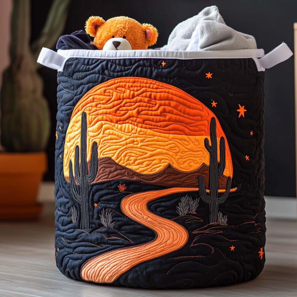 Desert Spirit Quilted Laundry Basket Lightweight Quilted Laundry Bag for Modern Homes