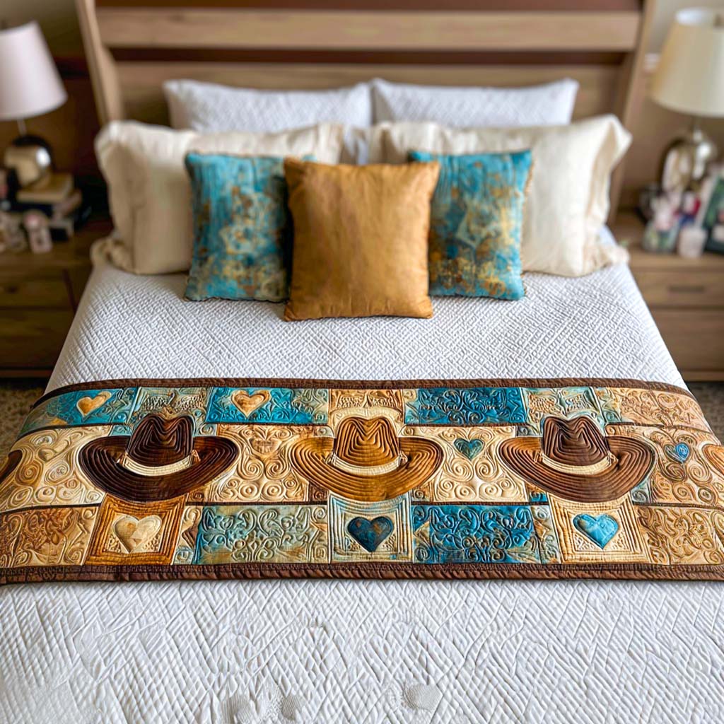 Desert Stars Quilted Bed Runner Bed Decorations Cowboy Western Gifts