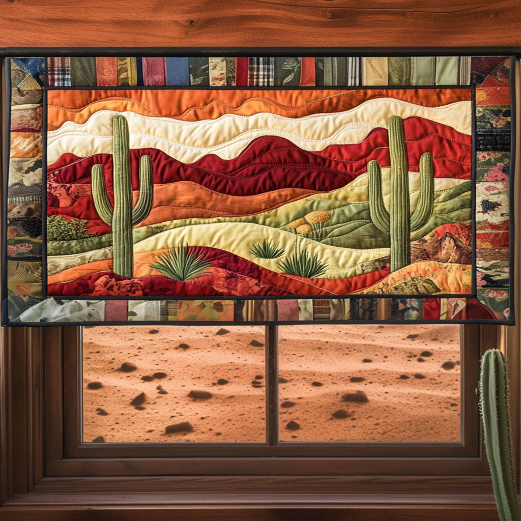Desert Sunset Quilted Valance Door Entrance Decor Cactus Birthday Gift