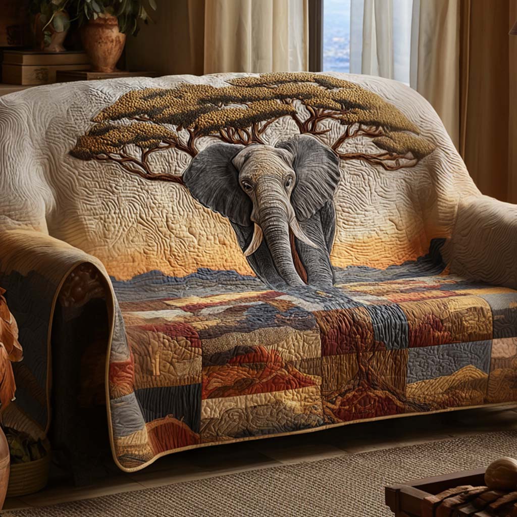 Desert Traveler Quilted Sofa Cover Holiday Living Decorations Cute Gift For Elephant Lovers