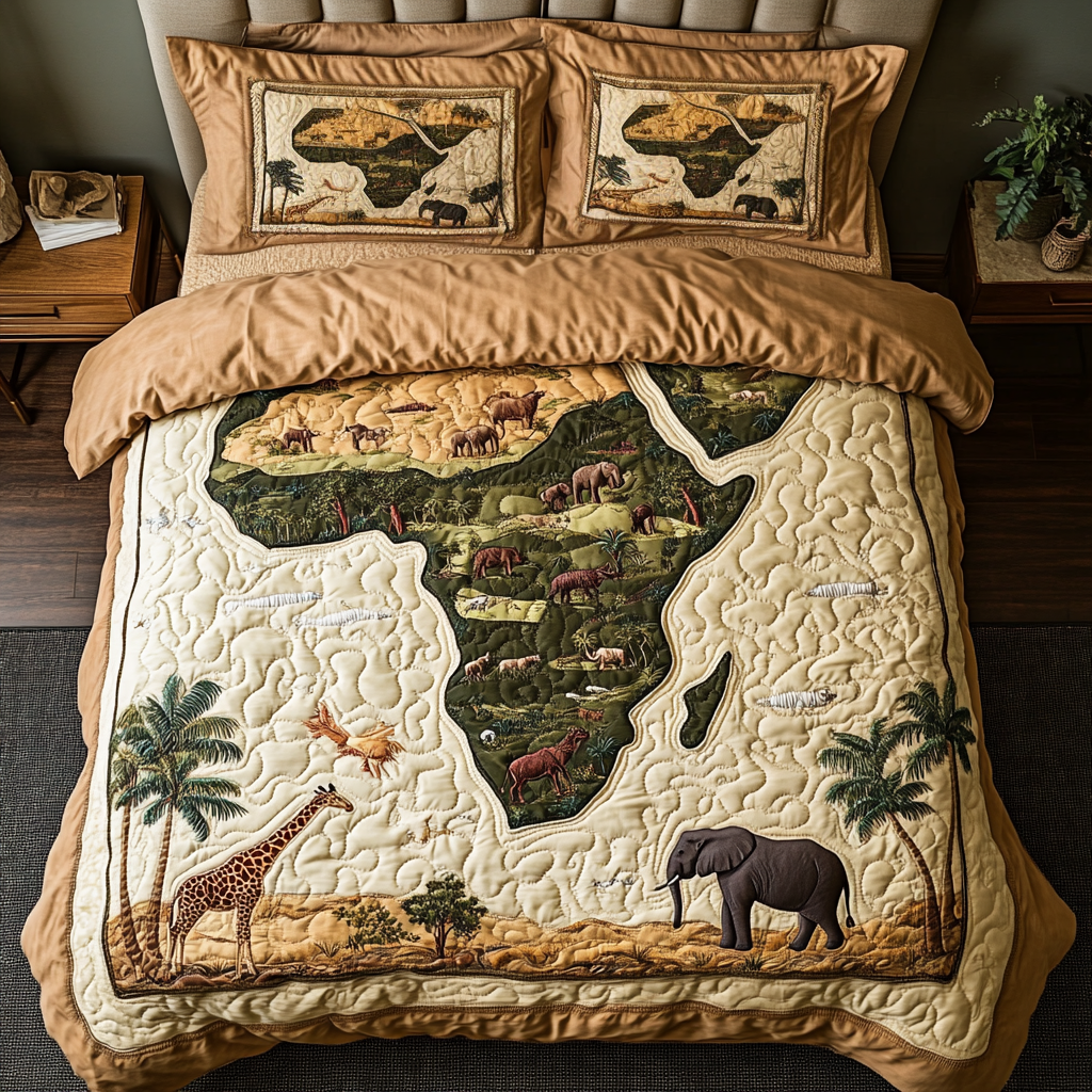 Desert Trek Quilted Bedding Set Bedroom Decorations African American Gifts For Women