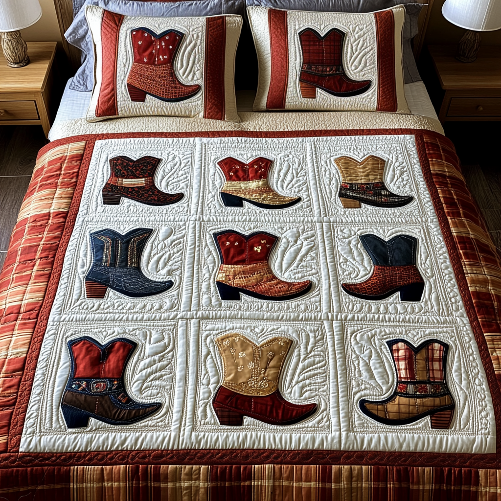 Desert Vibes Quilted Bedding Set Holiday Duvet Cover Set Cowboy Gifts For Dad