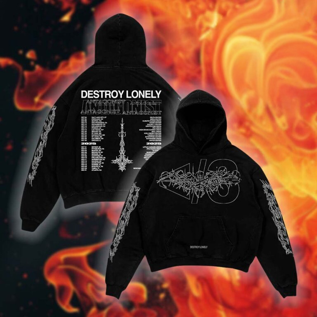 Destroy Lonely Merch Antagonist Tour 2 0 Broken Hoodie Gifts For Rapper Fans