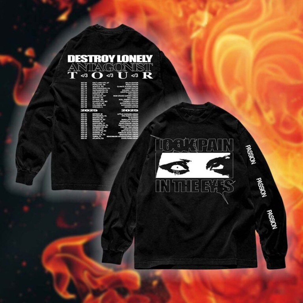 Destroy Lonely Merch Look Pain in The Eye Long Sleeve T-Shirt Gifts For Rapper Fans
