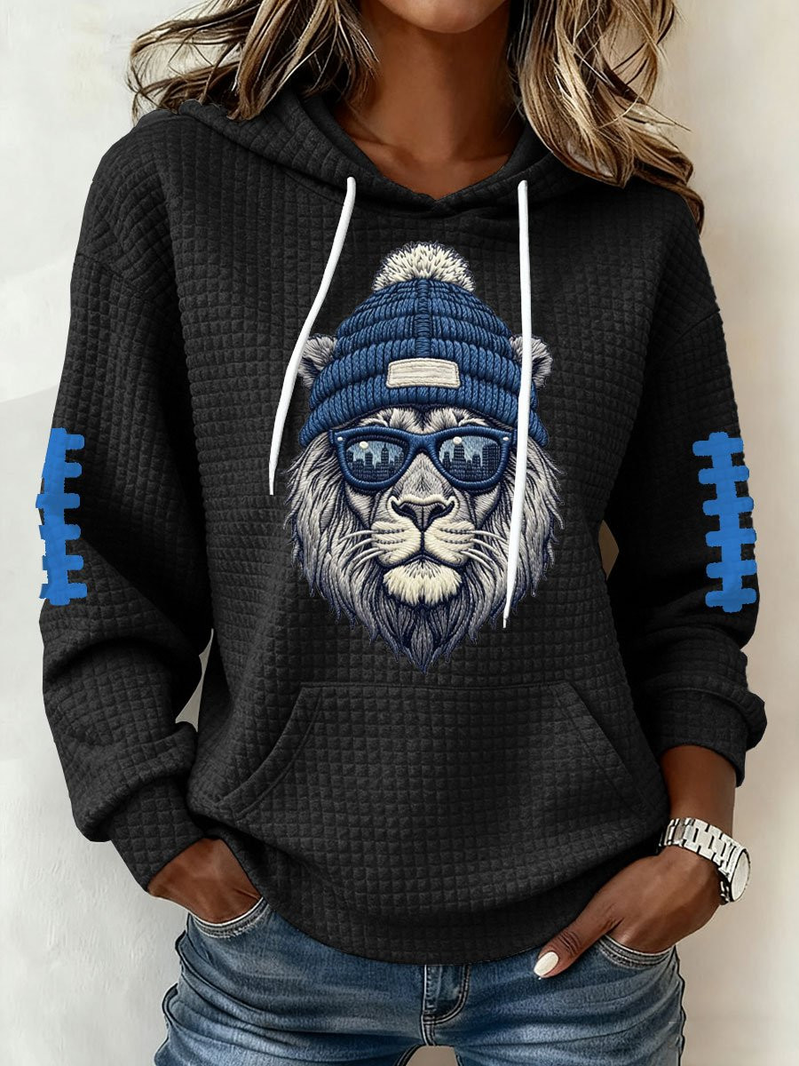 Detroit Football DL Waffle Hoodie Lions Merch Game Day Hoodie Gifts For Detroit Football Fans Detroit Football DL Waffle Hoodie Lions Merch Game Day Hoodie Gifts For Detroit Football Fans