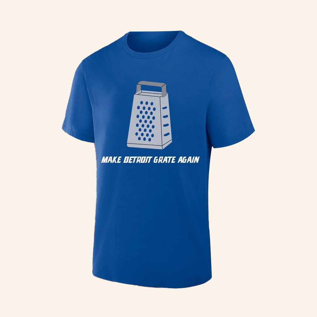 Detroit Football Merch Cheese Grater Make Detroit Grate Again T-Shirt Gifts For Friends