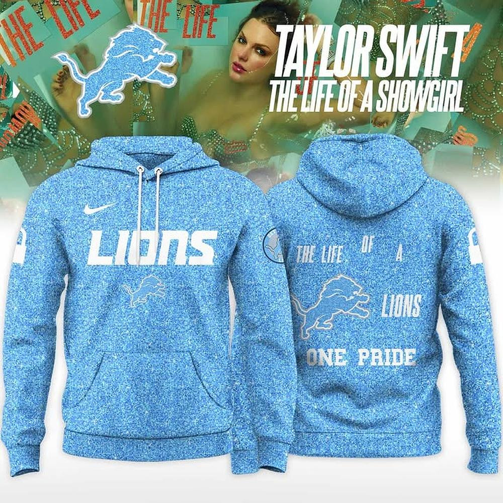 Detroit Lion x Taylor Swift The Life of a Showgirl Album 2025 Limited Edition Hoodie