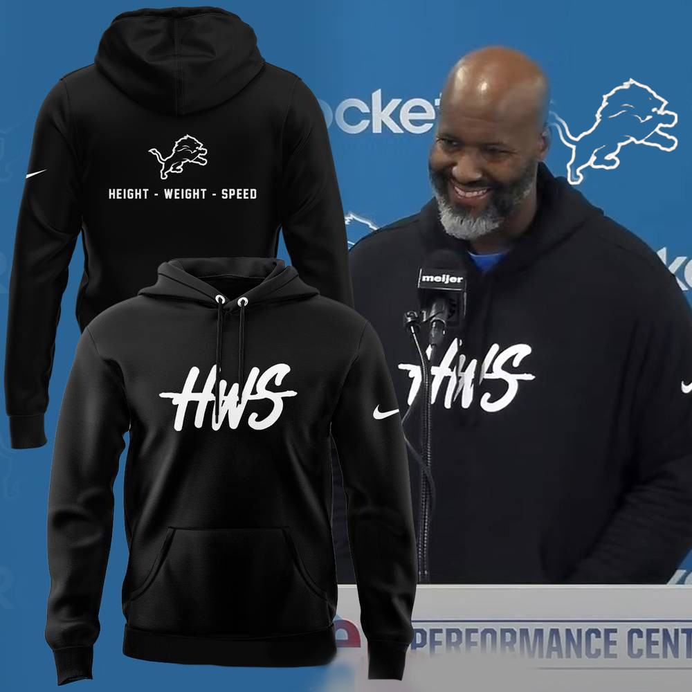 Detroit Lions 2025 HWS Black Hoodie Gifts For Fan Enthusiasts