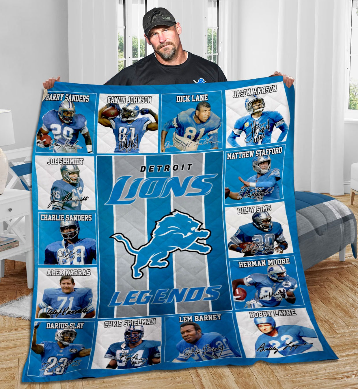 Detroit Lions All Members Blanket Best Gifts For Football Fans
