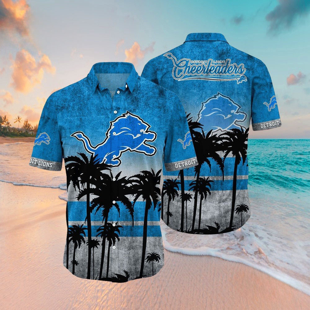 Detroit Lions Cheerleaders Hawaiian Shirt Old Vintage Detroit Lions Shirt Football Fan Gifts
